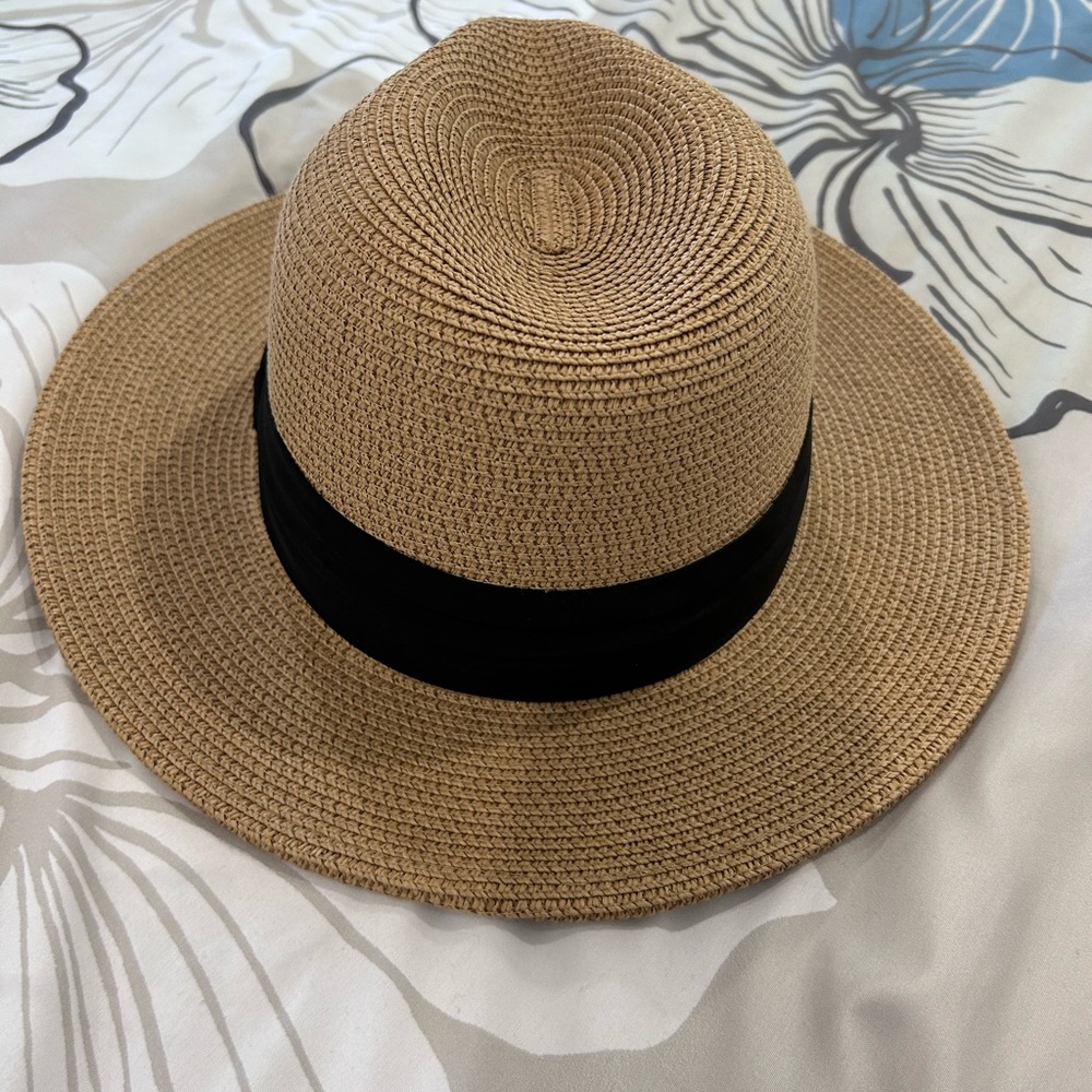 PANAMA Style Hat • Black Ribbon • sz 56-58 cm - Picture 4 of 7